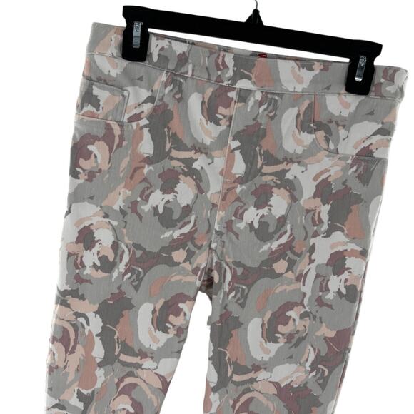 Spanx Blush Bloom Abstract Floral Jean Ish Jegging Legging Ankle Pants - Picture 3 of 9